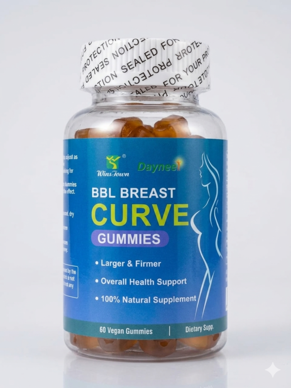BBL Breast Curve Gummies by Wins Town – Larger & Firmer Bust Support (60 Vegan Gummies)