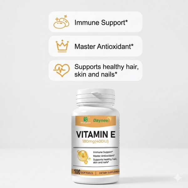 Gemini_Generated_Image_qnnfm2qnnfm2qnnf Daynee Vitamin E 400 IU (180mg) – Premium Antioxidant & Immune Support – 100 Softgels